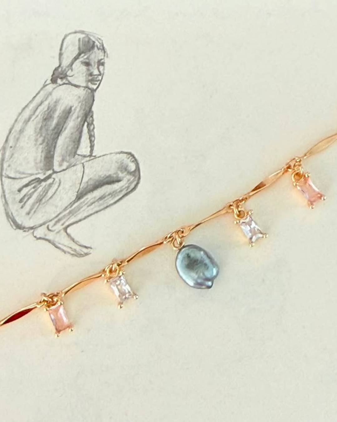 Collier Éclat Océan en Keishis de Tahiti