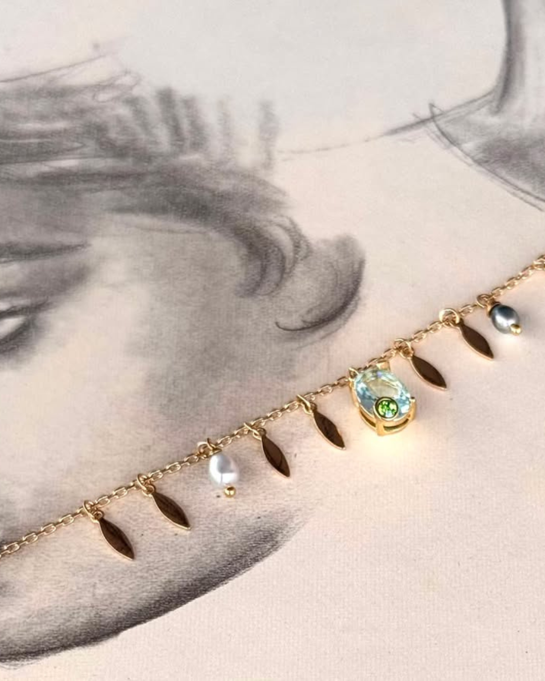 Collier Reflets Lagon en Keishis de Tahiti